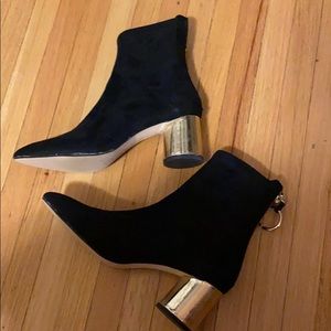 Zara Ankle boots - faux suede with gold heels